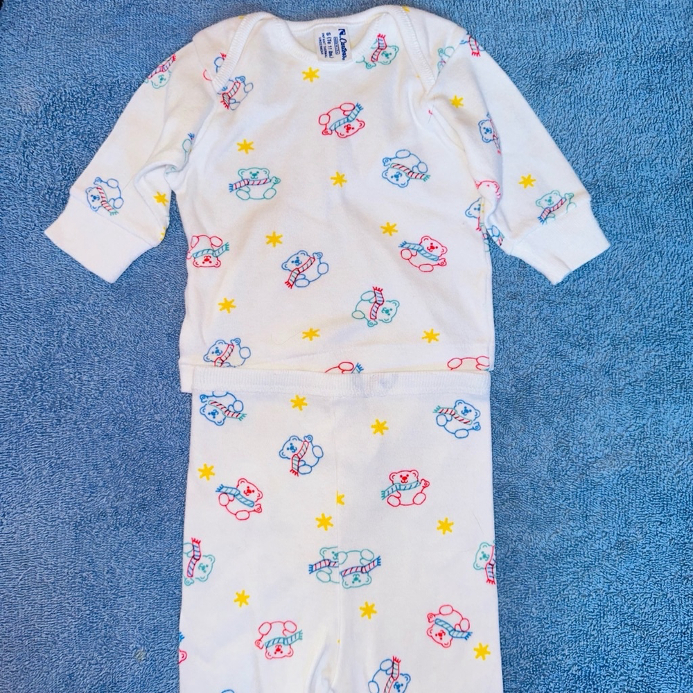 Pristine Vintage 1980s Infant Small Carter’s Thermal Underwear Pajamas USA